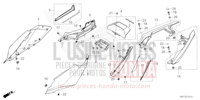 REAR COWL for X-ADV 750 GRAND PRIX RED (R380) from 2021
